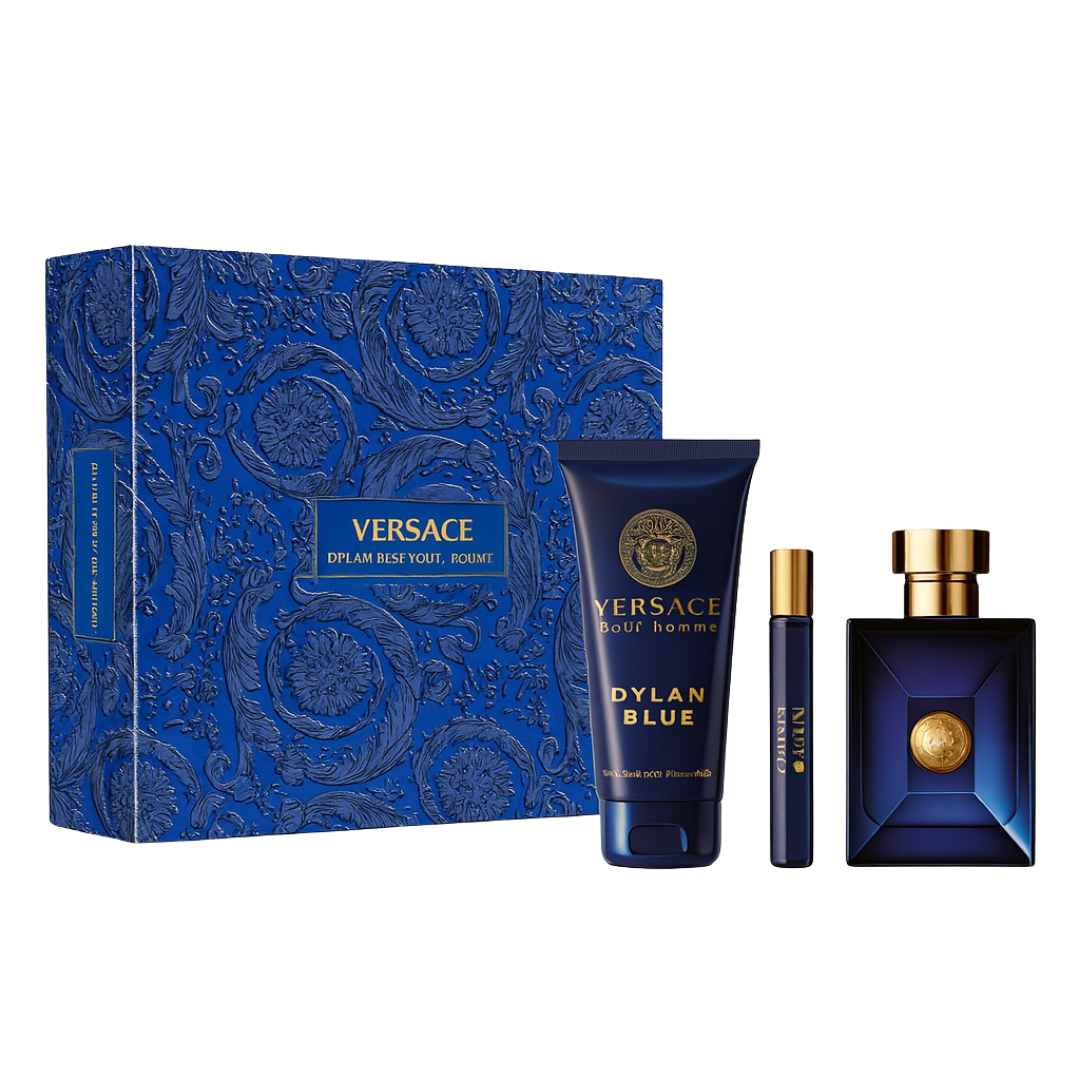 Kit Versace - Masculino - Dylan Blue EDT 100ml + Shower Gel 150ml + Travel Spray 10ml