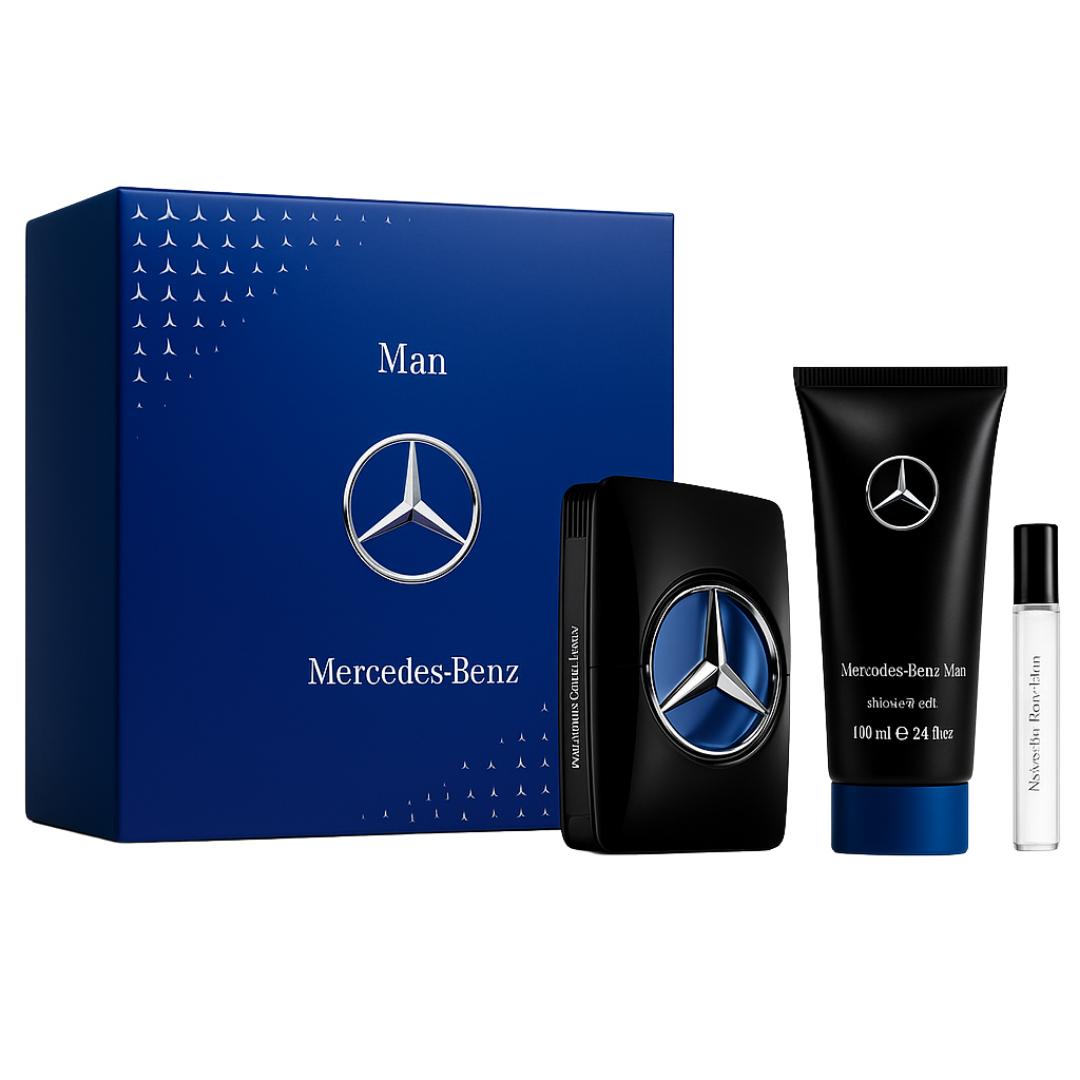 Kit Mercedes Benz - Masculino - Man EDT 100ml + Shower Gel 100ml + Travel Spray 10ml