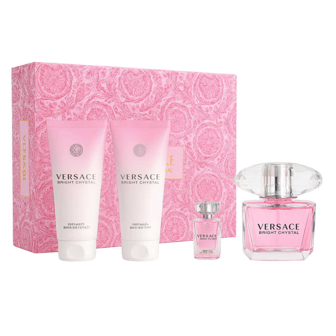 Kit Versace - Feminino - Crystal EDP 90ml + Miniatura 5ml + Shower Gel 100ml + Body Lotion 100ml